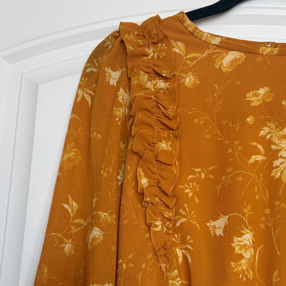Madewell Floral Ruffle Peplum Blouse XXS NWT - Picture 6 of 15